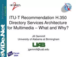 ITU-T Recommendation H.350 Directory Services Architecture for Multimedia – What and Why?