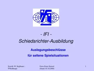 - IFI - Schiedsrichter-Ausbildung