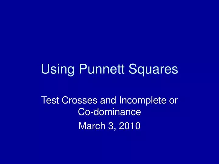 using punnett squares