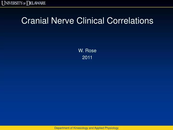 cranial nerve clinical correlations w rose 2011