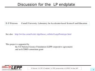 Discussion for the LP endplate