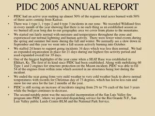 PIDC 2005 ANNUAL REPORT