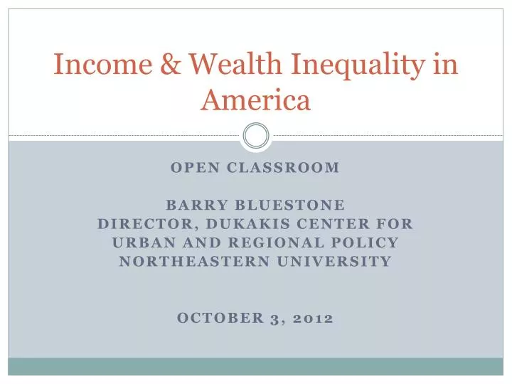 income wealth inequality in america