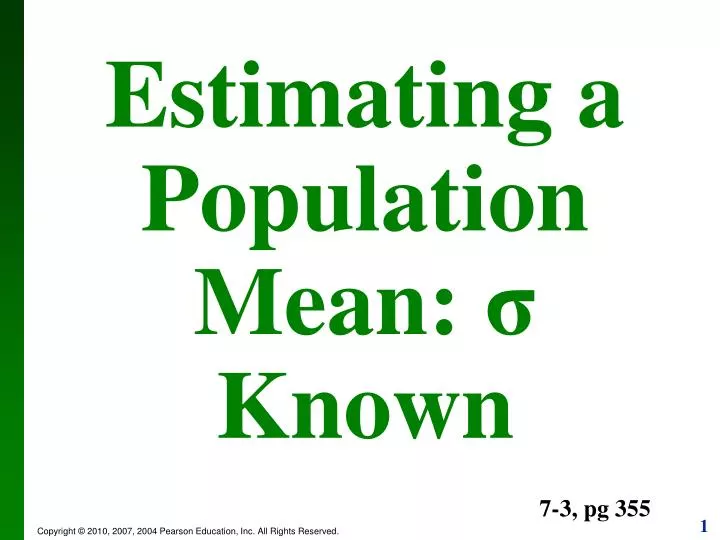 estimating a population mean known