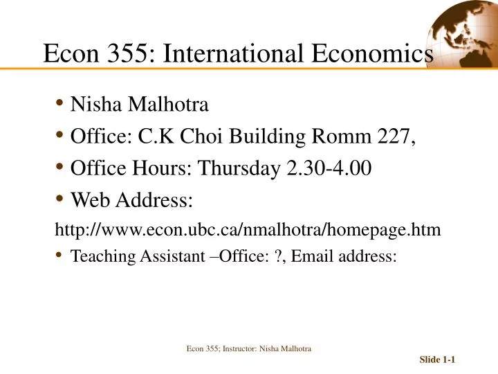 econ 355 international economics