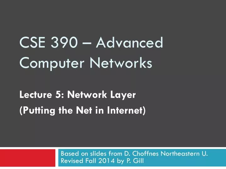 cse 390 advanced computer networks