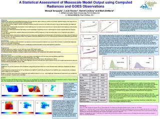 A Statistical Assessment of Mesoscale Model Output using Computed Radiances and GOES Observations