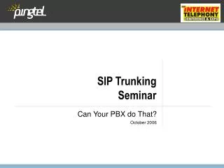 SIP Trunking Seminar