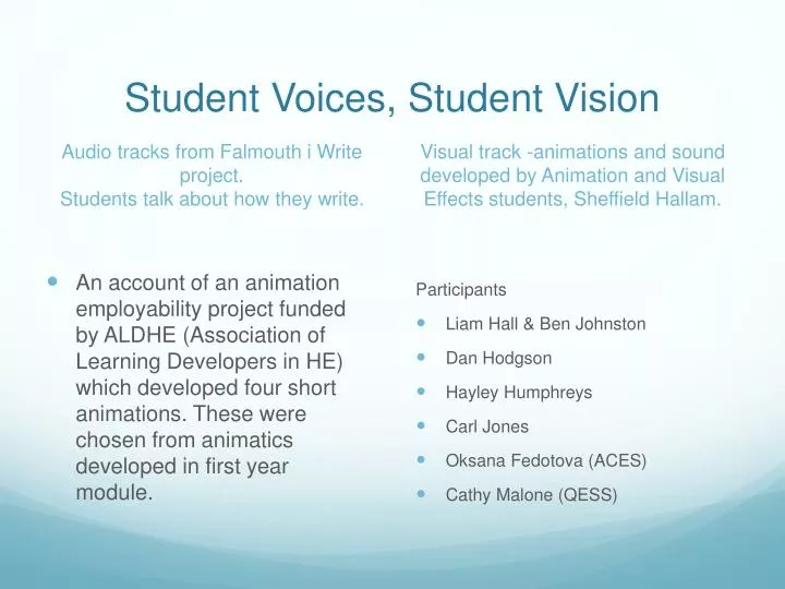 student voices student vision