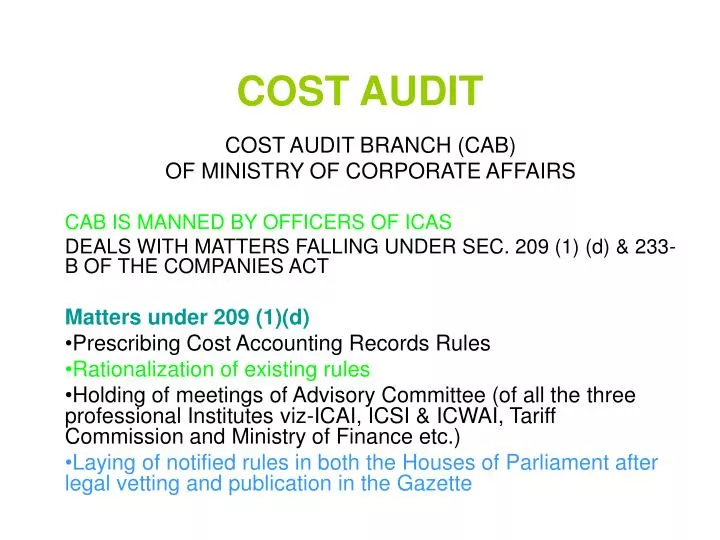 cost audit