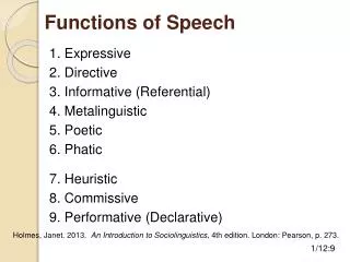 Functions of Speech