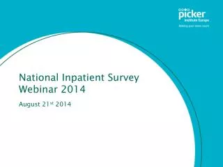 National Inpatient Survey Webinar 2014