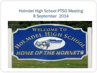 Holmdel High School PTSO Meeting 8 September 2014