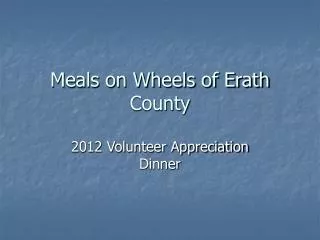 Meals on Wheels of Erath County