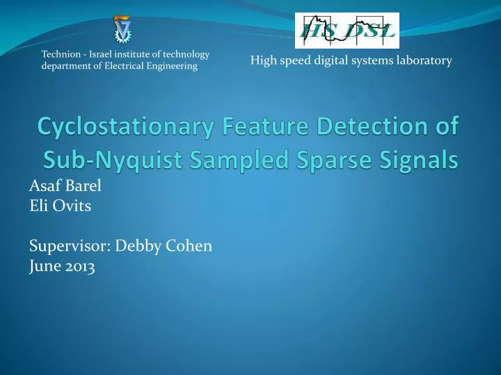 cyclostationary feature detection of sub nyquist sampled sparse signals