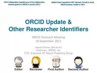 ORCID Update &amp; Other Researcher Identifiers