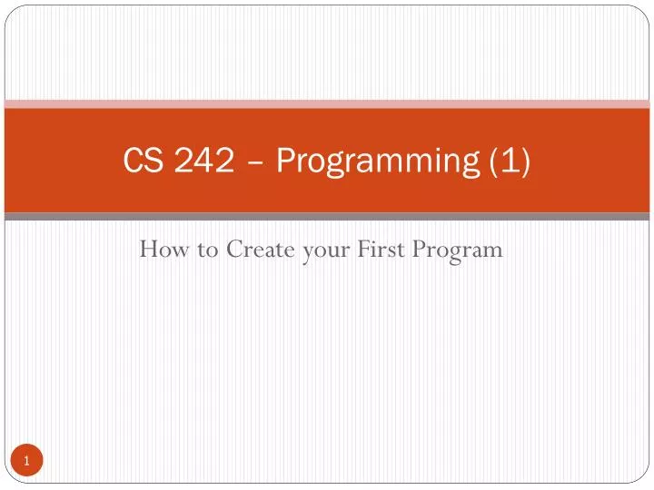cs 242 programming 1
