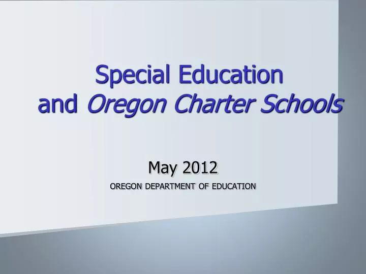 special education and oregon charter schools