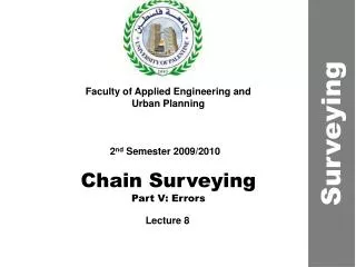 Chain Surveying Part V: Errors
