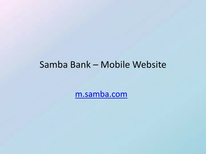 samba bank mobile website