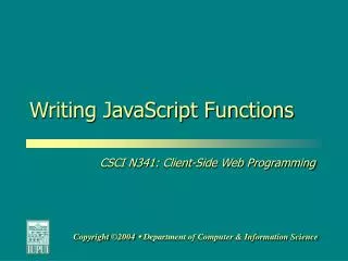 Writing JavaScript Functions