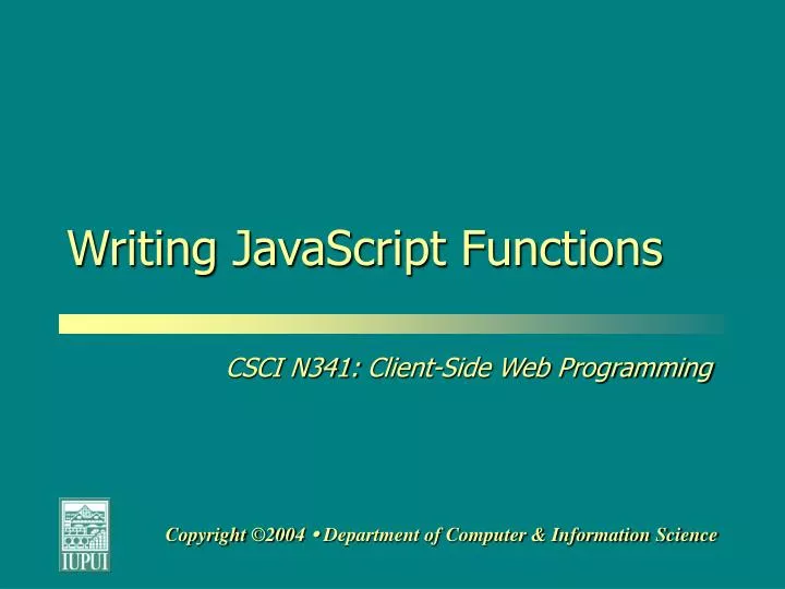 writing javascript functions
