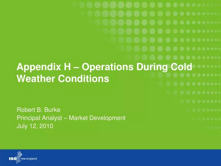 appendix h operations during cold weather conditions