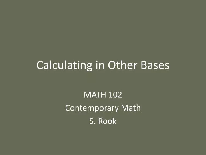calculating in other bases