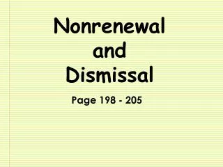 Nonrenewal and Dismissal