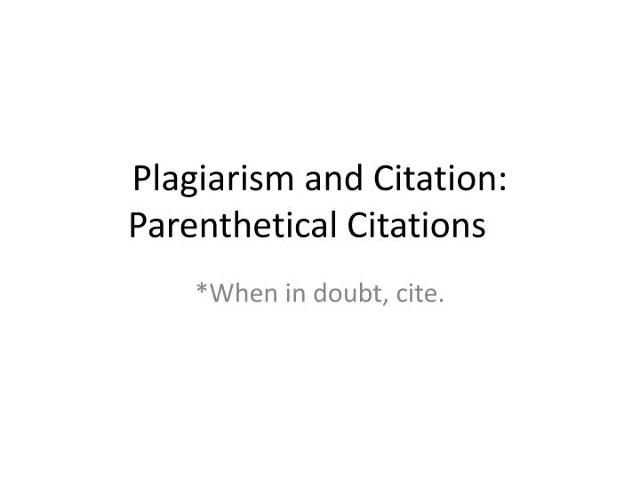 plagiarism and citation parenthetical citations