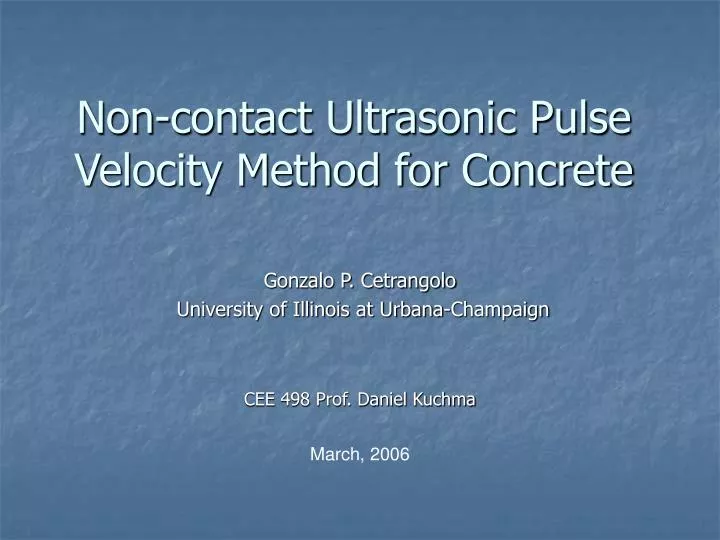 non contact ultrasonic pulse velocity method for concrete