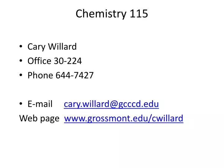 chemistry 115