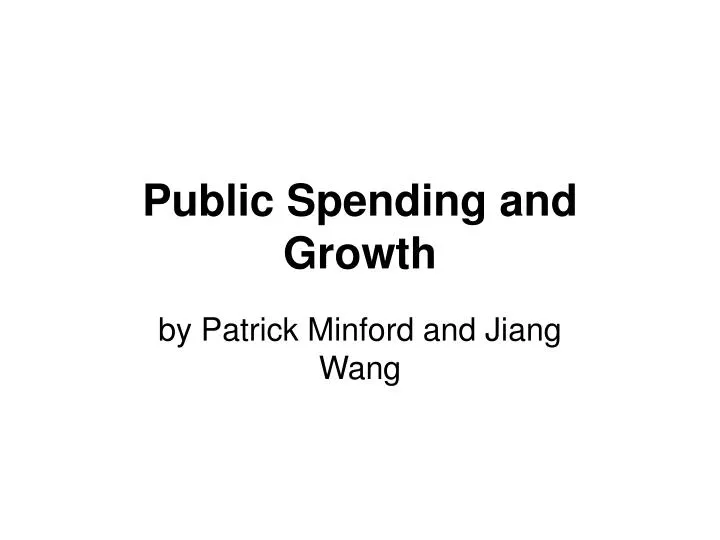 public spending and growth