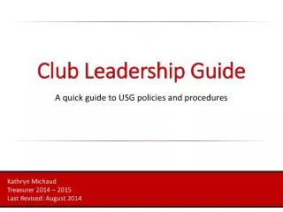 Club Leadership Guide