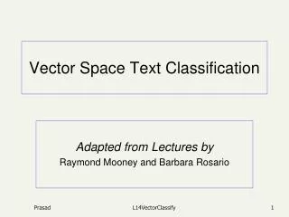 Vector Space Text Classification
