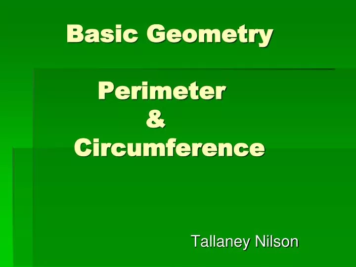 basic geometry perimeter circumference