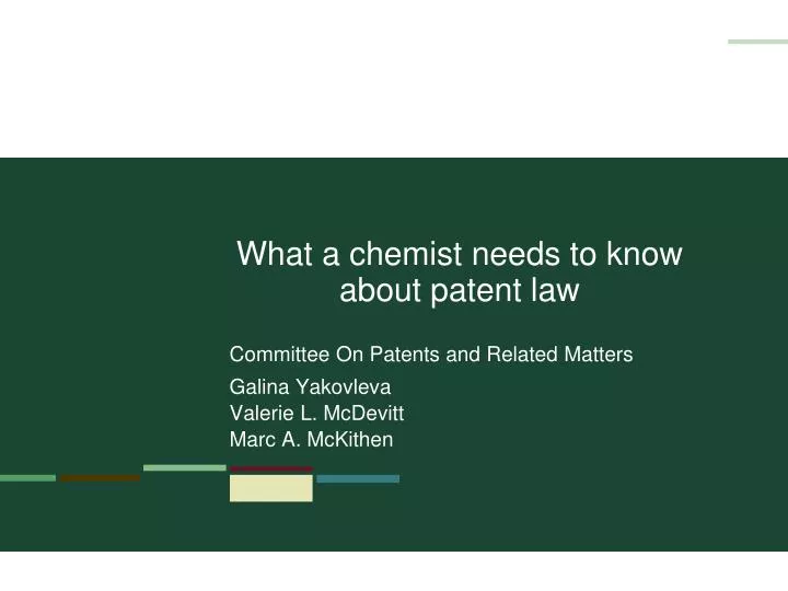 what a chemist needs to know about patent law