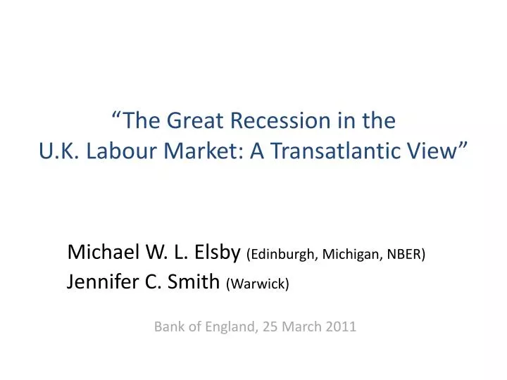 the great recession in the u k labour market a transatlantic view