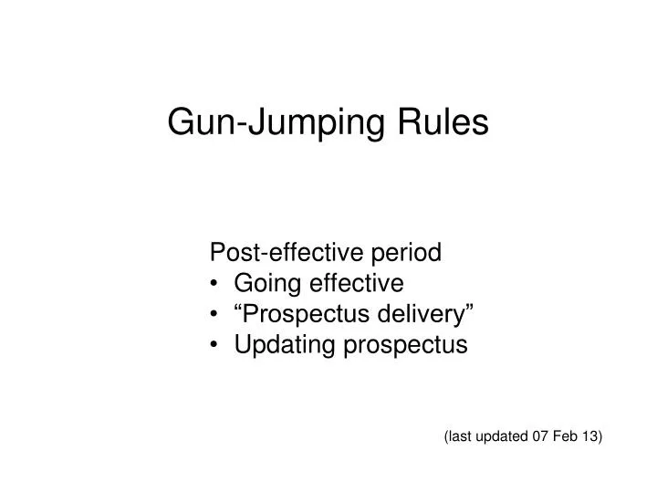 gun jumping rules