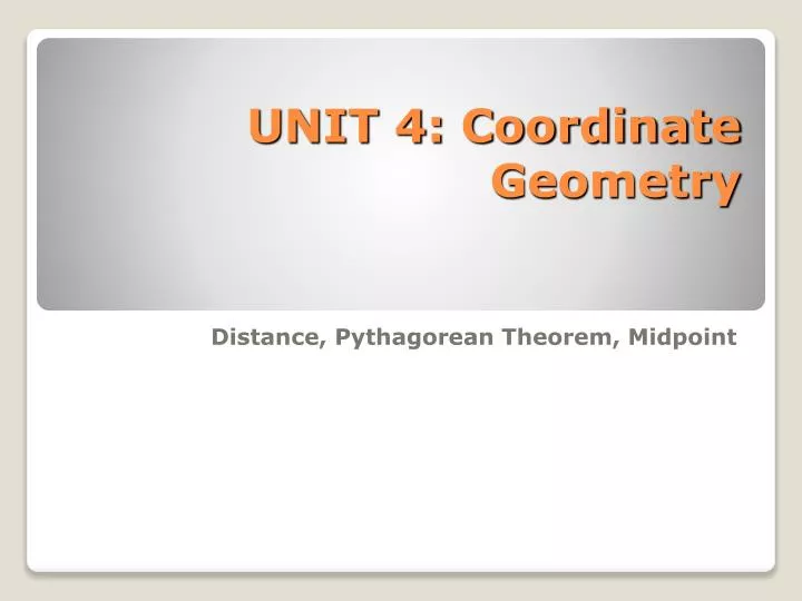 unit 4 coordinate geometry