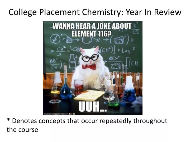 college placement chemistry year in review