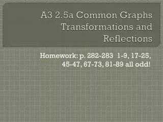 A3 2.5a Common Graphs Transformations and Reflections