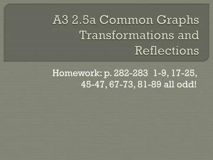 a3 2 5a common graphs transformations and reflections