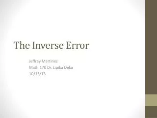 The Inverse Error