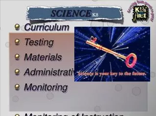 Curriculum Testing Materials Administrative Monitoring Monitoring of Instruction