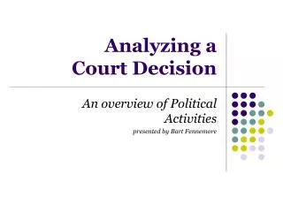 Analyzing a Court Decision