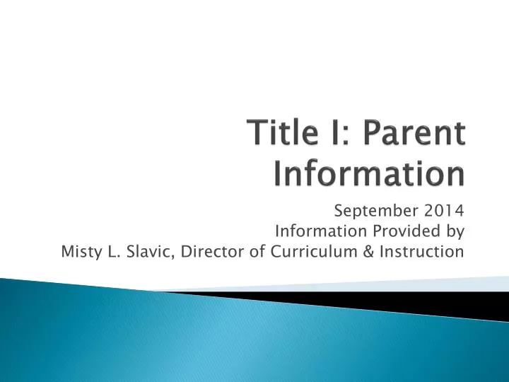 title i parent information