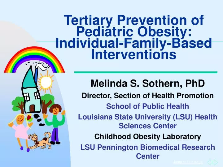 tertiary prevention of pediatric obesity individual family based interventions