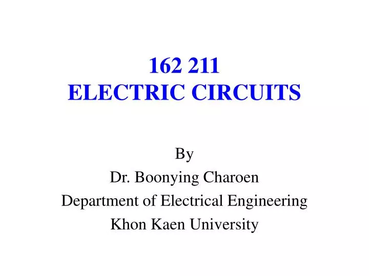 162 211 electric circuits
