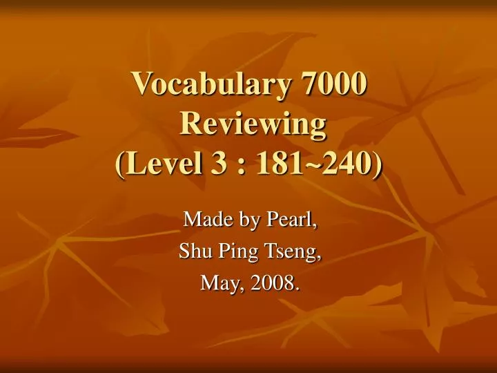 vocabulary 7000 reviewing level 3 181 240
